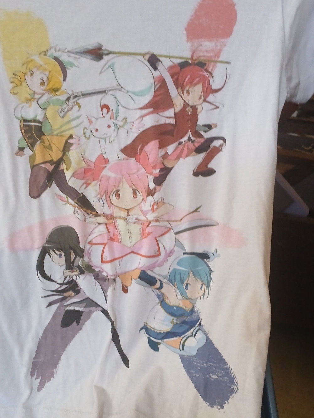 Madoka Magica Girls Graphic Tee - White Kids Top